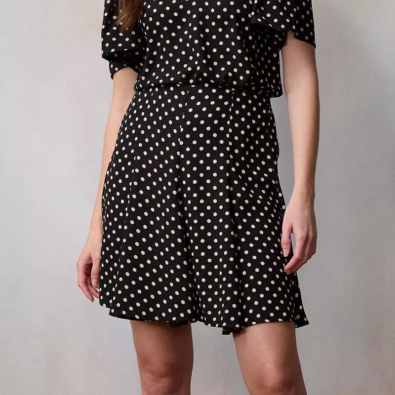 Women's LC Lauren Conrad Godet Mini Skirt, Size: XXL, Black Clara Dot Product Image