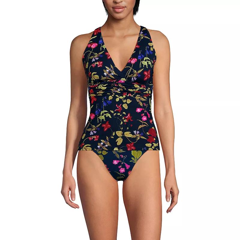 Women's Lands' End V-Neck Plunge X-Back Tankini Top,  Product Image