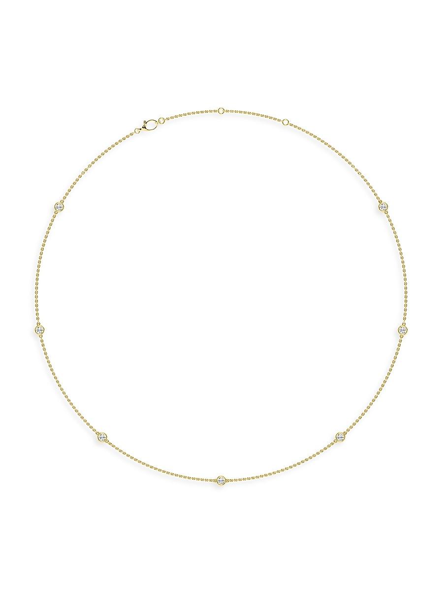 Womens 14K Yellow Gold & 7-Diamond Station Necklace/0.70-2.10 TCW Product Image