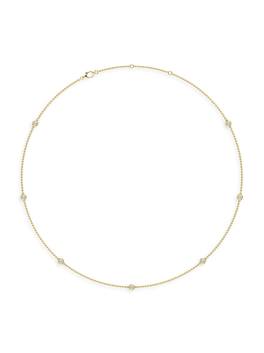 Womens 14K Yellow Gold & 7-Diamond Station Necklace/0.70-2.10 TCW Product Image