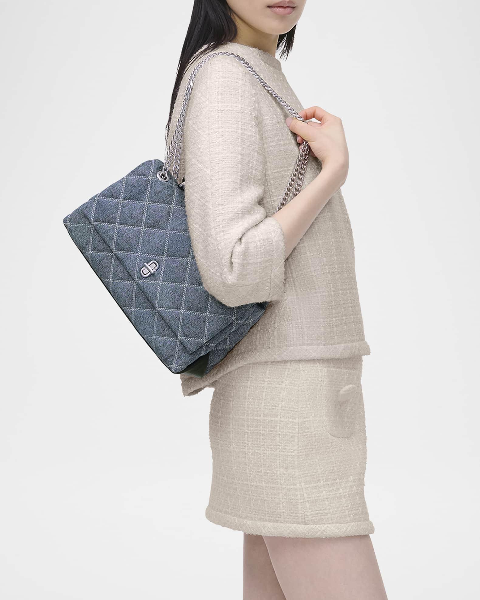 Dual Quilted Denim Shoulder Bag Product Image
