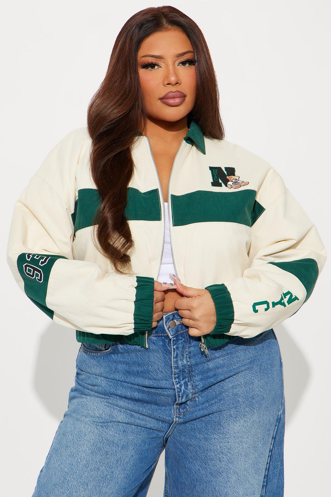 New York Club Varsity Jacket - Green/combo Product Image