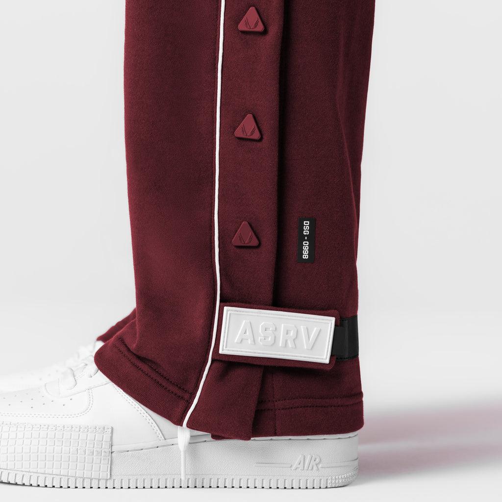 0998. Herringbone Terry Snap Button Sweats - Crimson Product Image