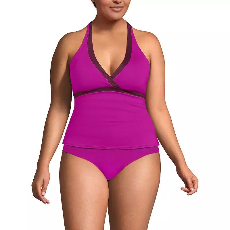 Plus Size Lands End V-Neck Halter Swim Top, Womens Product Image