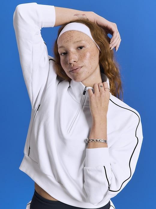 Forever Fleece 1/2 Zip High Hip Piping Sweatshirt Product Image