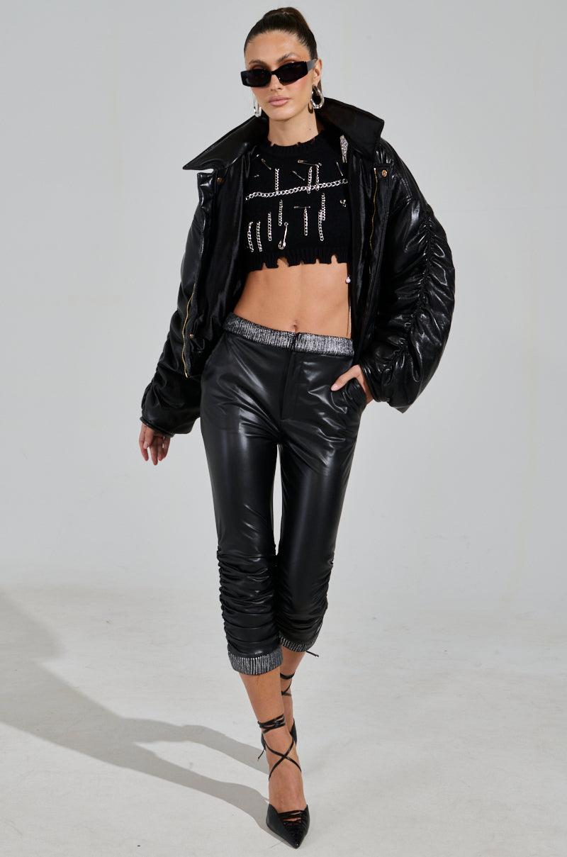 ALWAYS BEST DRESSED CAPRI IN BLACK PU Product Image