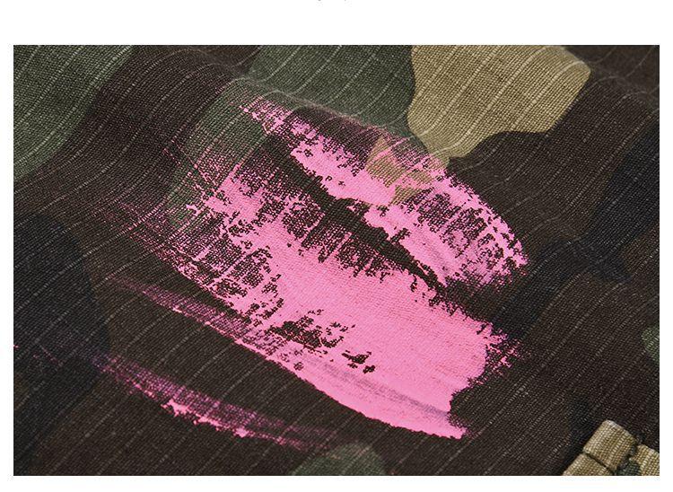 Sopula Men's Retro High Street Style Splash Pocket Camouflage Flared Pants Product Image