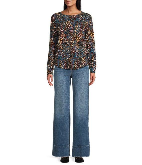 Westbound Multi Soft Spots Long Sleeve Crew Neck Pullover Product Image