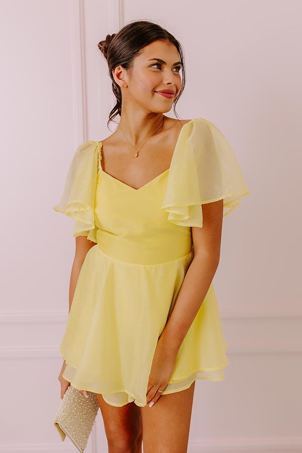 Spring Fling Organza Romper in Yellow Product Image