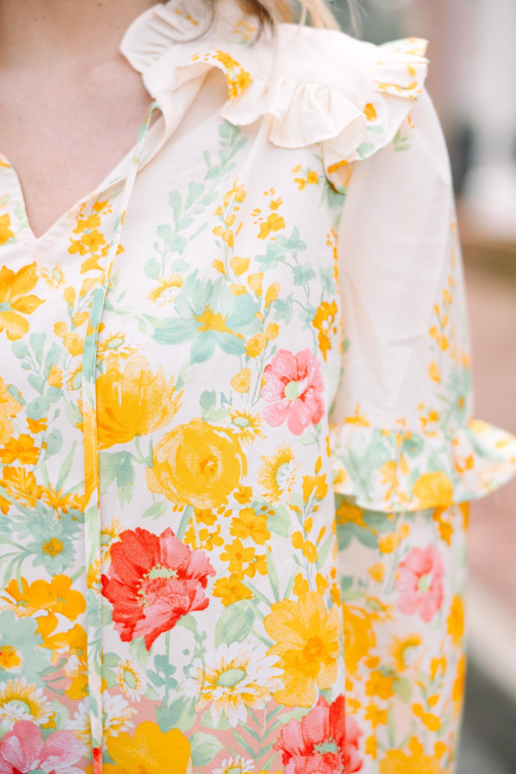 Feel The Joy Yellow Floral Blouse Female Product Image