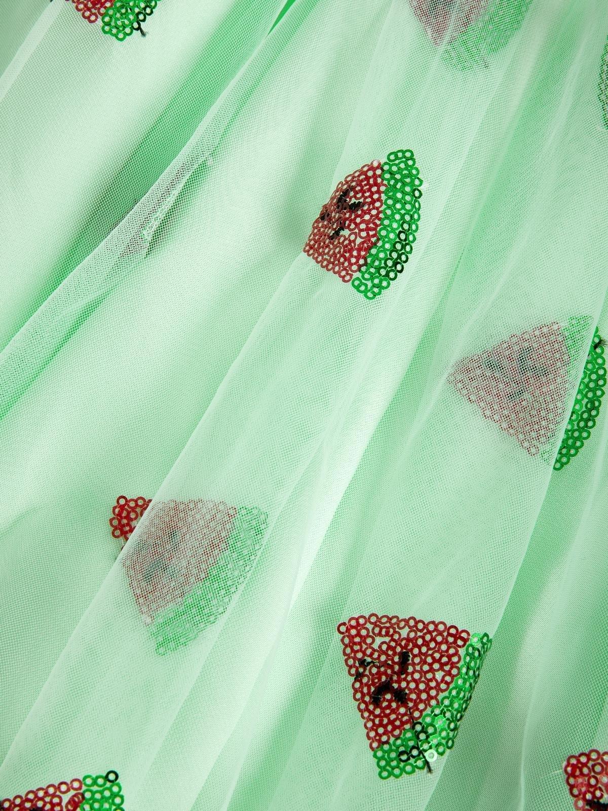 Sequin Ruffle Puff Sleeve Tulle Maxi Dress Product Image