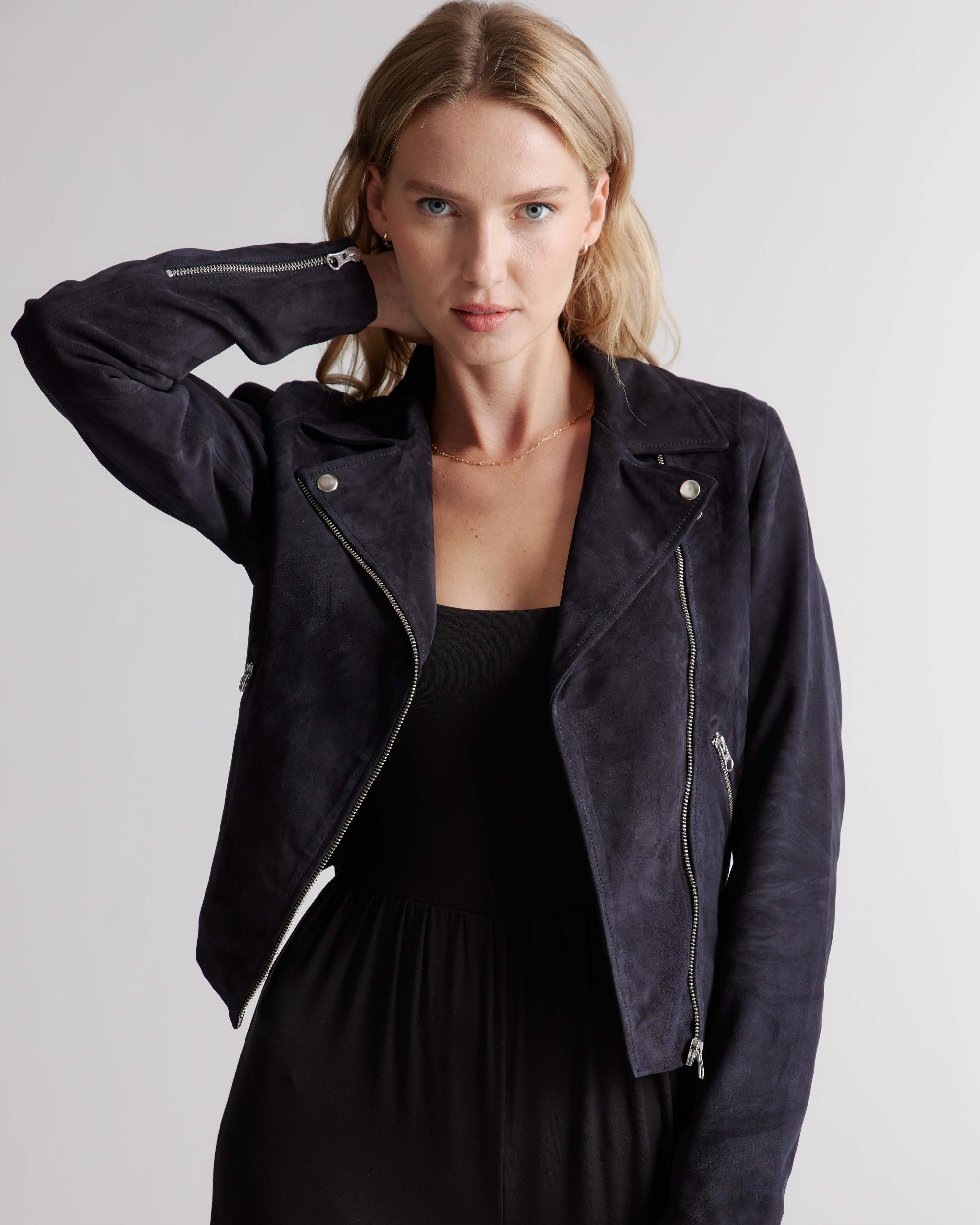 Quince | Women's 100% Suede Biker Jacket Size XL, Leather Product Image