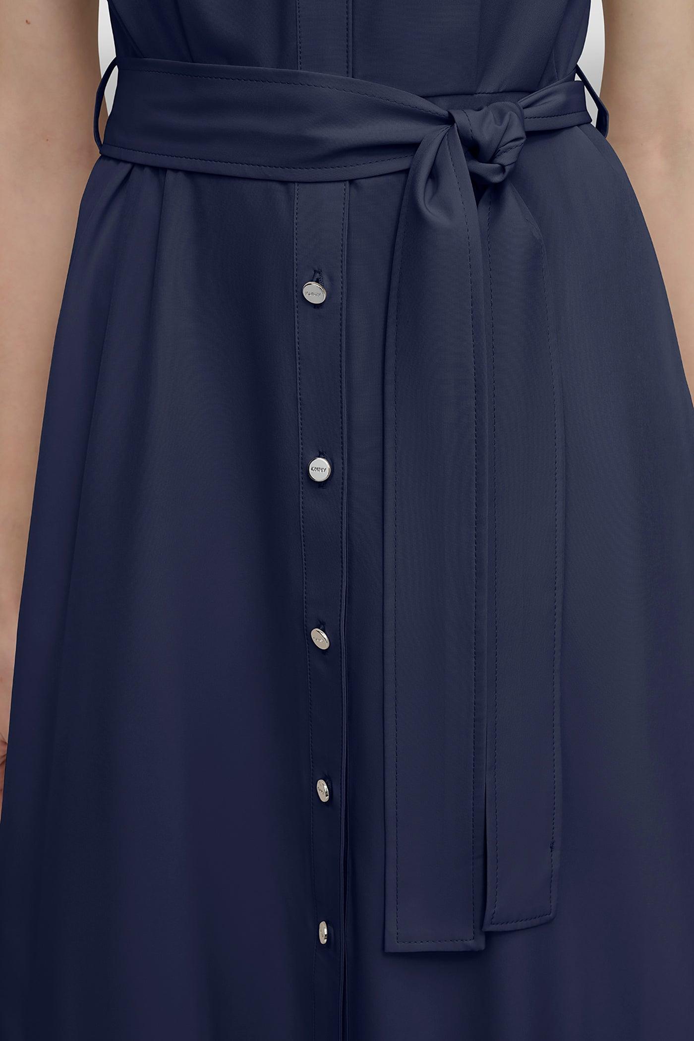 BUTTON-FRONT MIDI COMMUTER DRESS Product Image