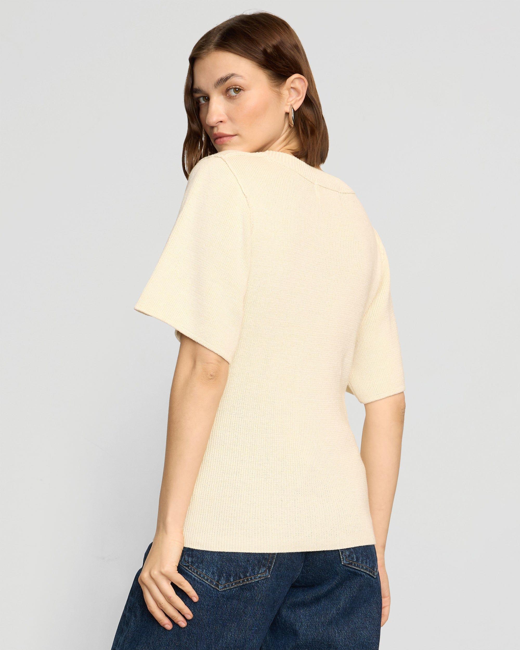 Reina Sculpted Scoop-Neck Knit Top Product Image