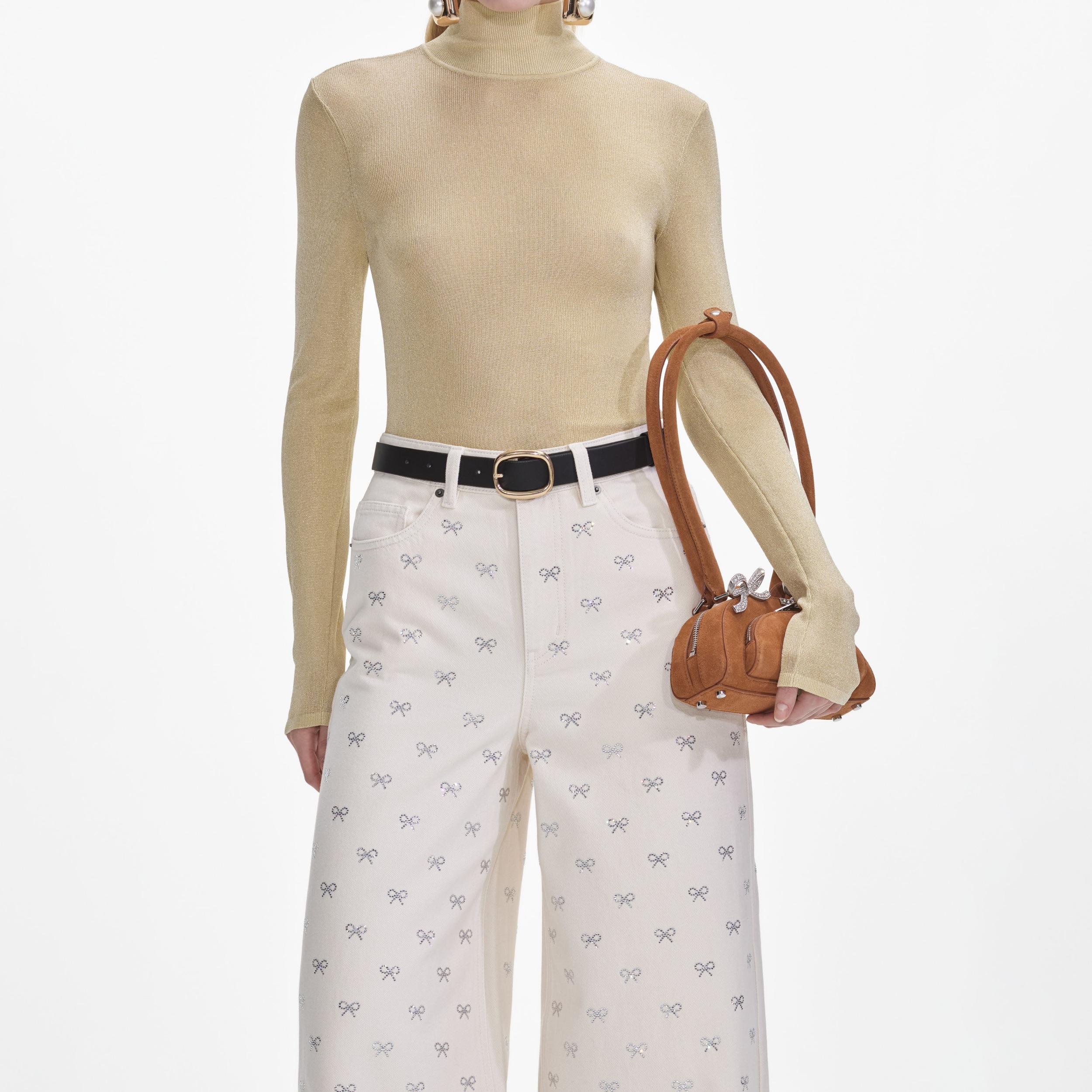 Yellow Viscose Knit Top Product Image