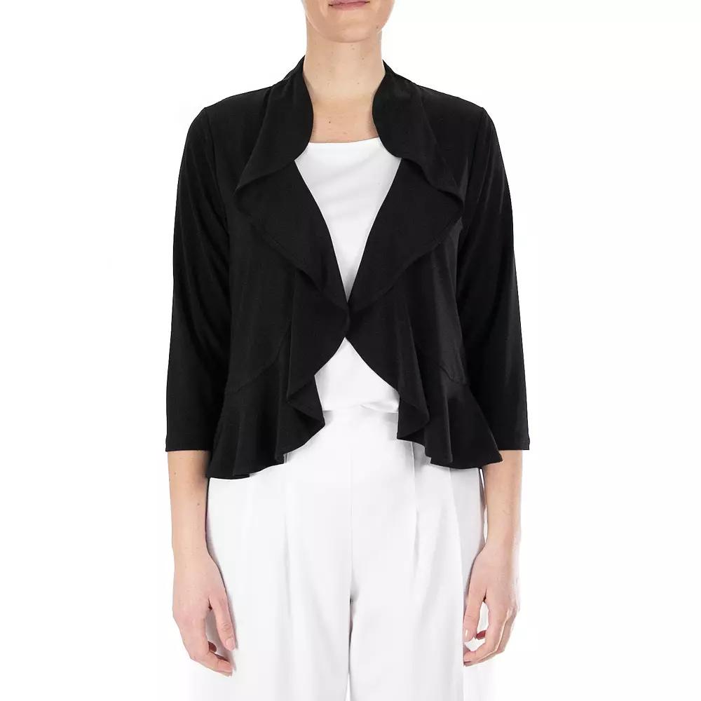 Women's Nina Leonard Draped Sheer Back Bolero,  Product Image