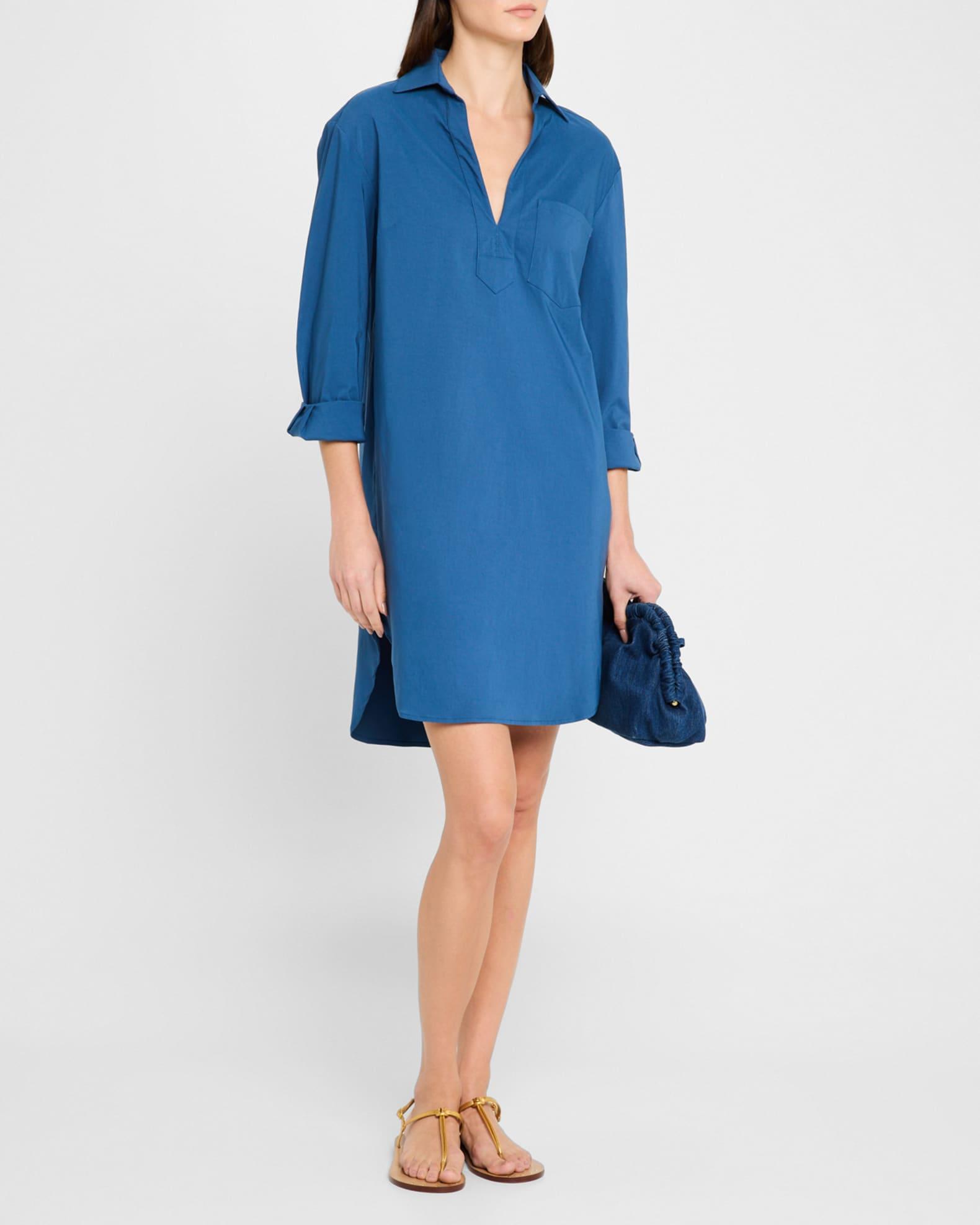Julia Deep V-Neck Stretch Shirtdress Product Image