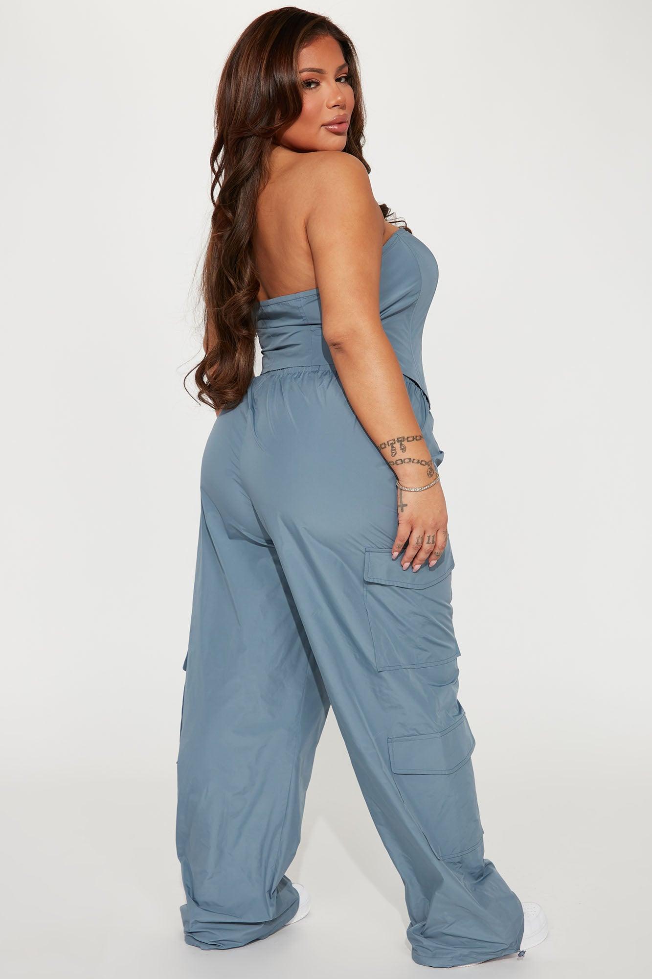 She's Just All That Pant Set - Slate Blue Product Image