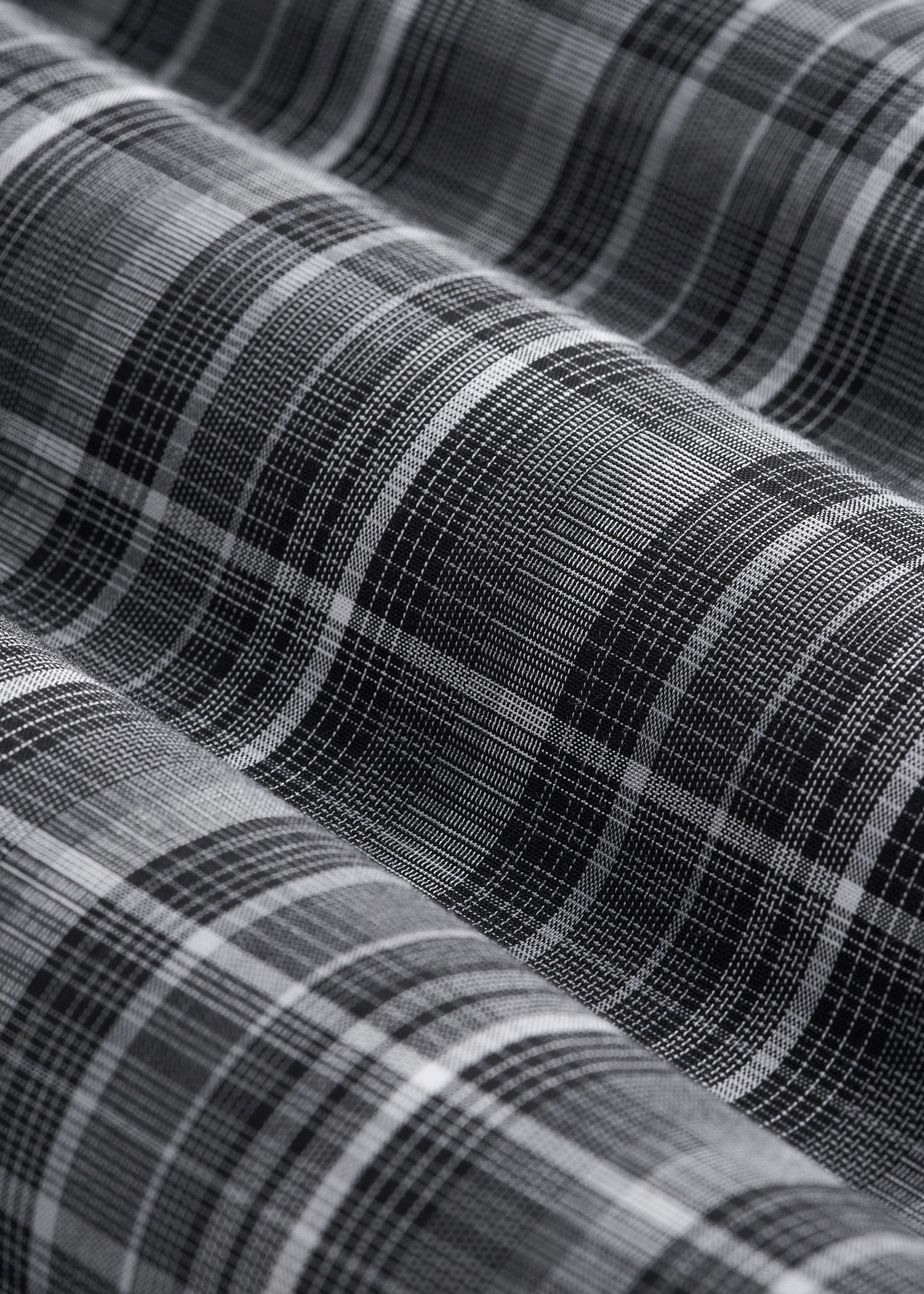 Woven Pajama Pants for Tall Men in Black & Grey Plaid Male Product Image