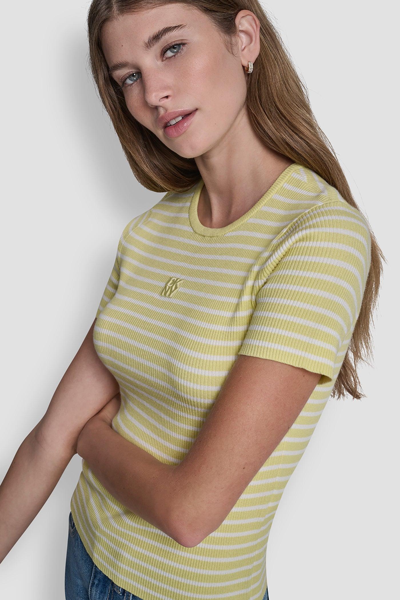 CREW NECK STRIPED TEE Product Image