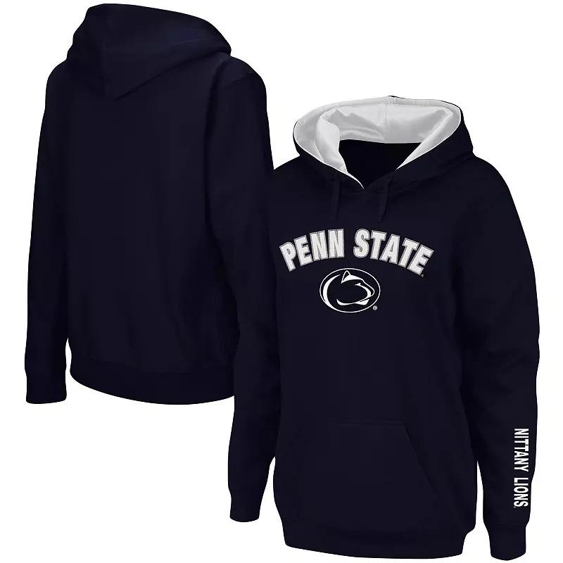 Women's Navy Penn State Nittany Lions Arch & Logo 1 Pullover Hoodie, Size: XL, Blue Product Image