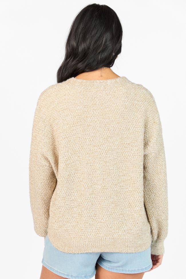 Countryside Charm Taupe Floral Embroidered Cardigan FINAL SALE Product Image