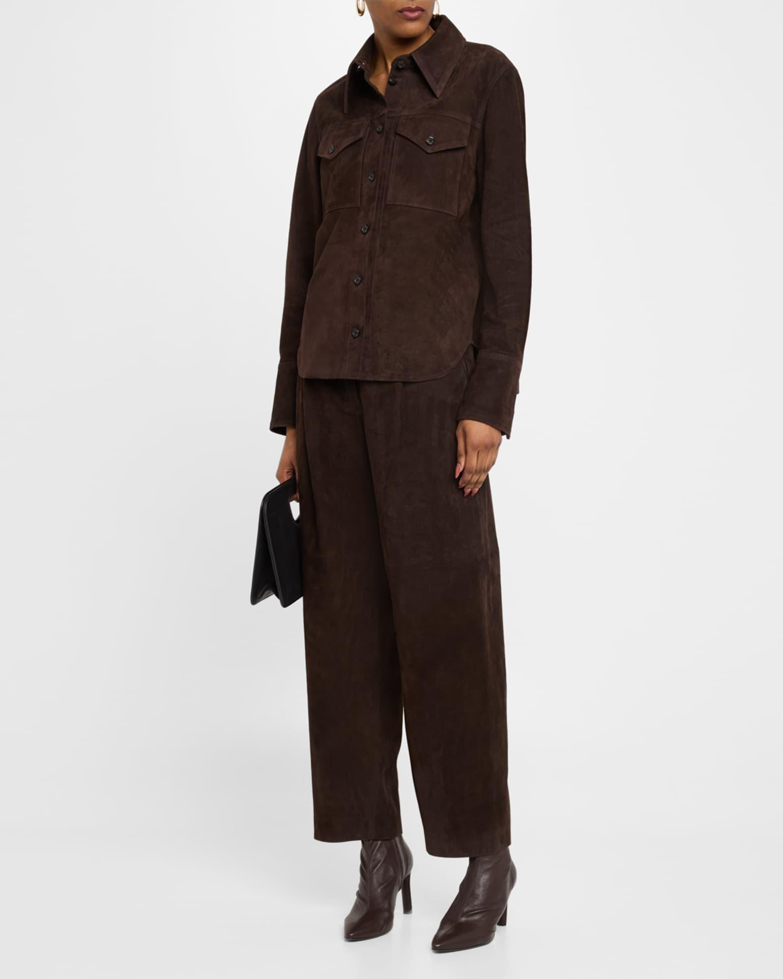 Suede Button-Front Shirt Product Image