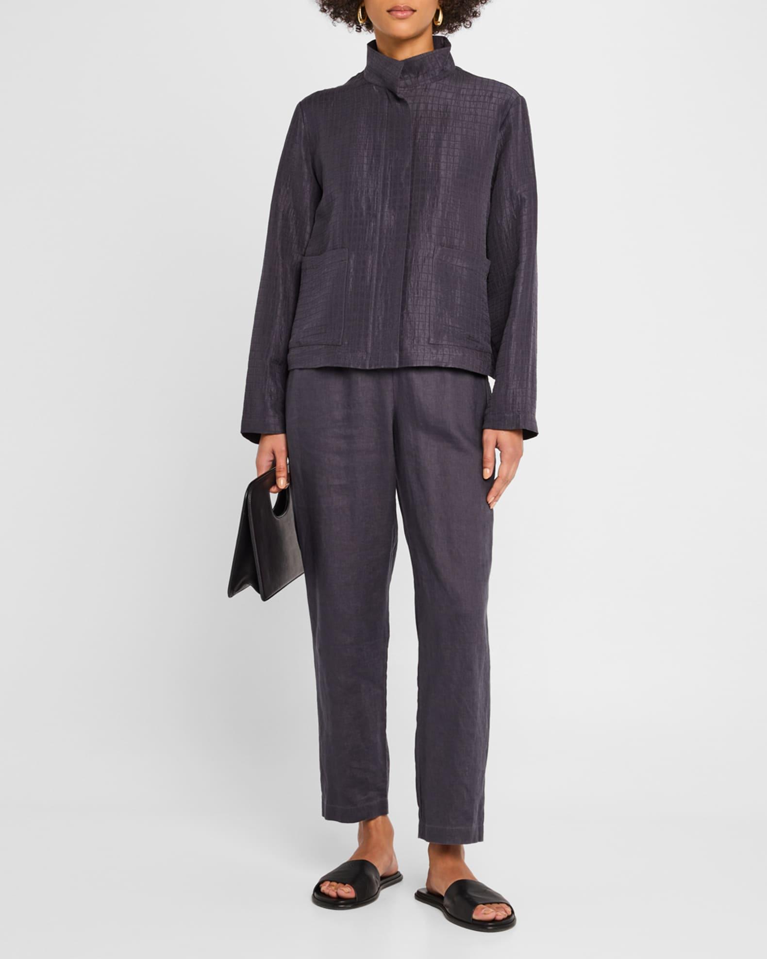 Stand-Collar Textured Jacket Product Image