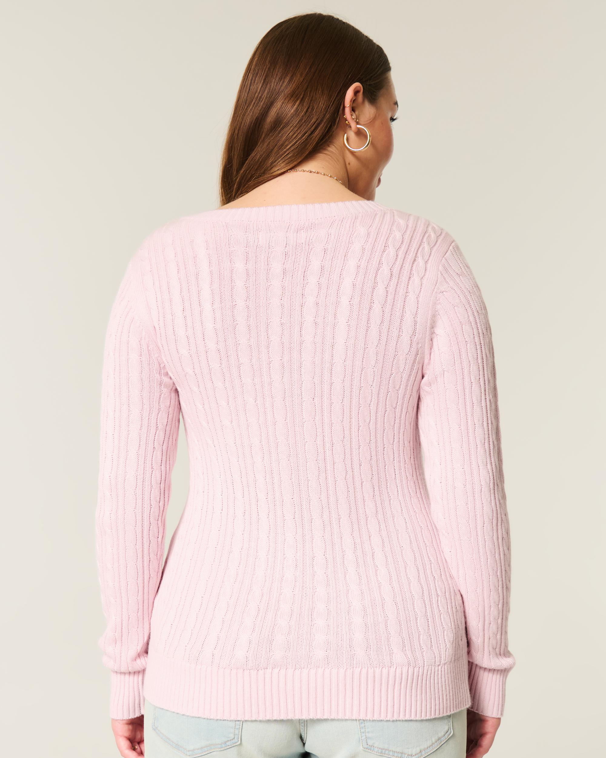 Cable-Knit Icon V-Neck Sweater Product Image
