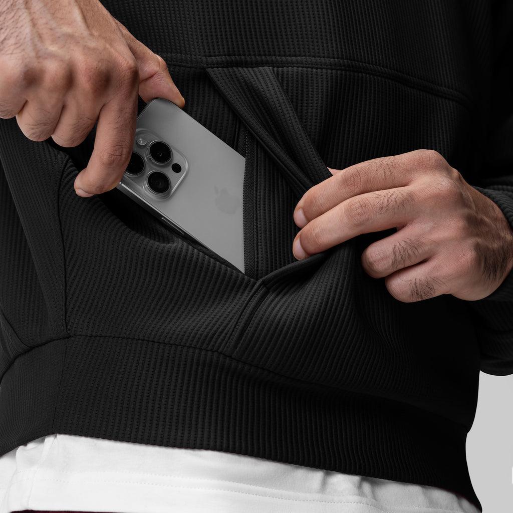 1019. Deltapeak® Oversized Hoodie - Black Product Image