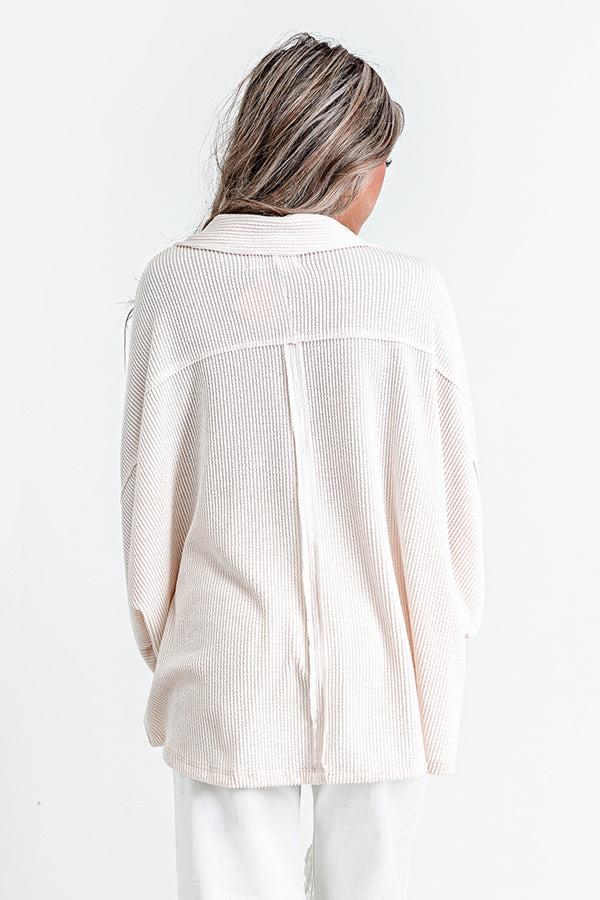 Coastal Comforts Oversized Top in Cream Product Image