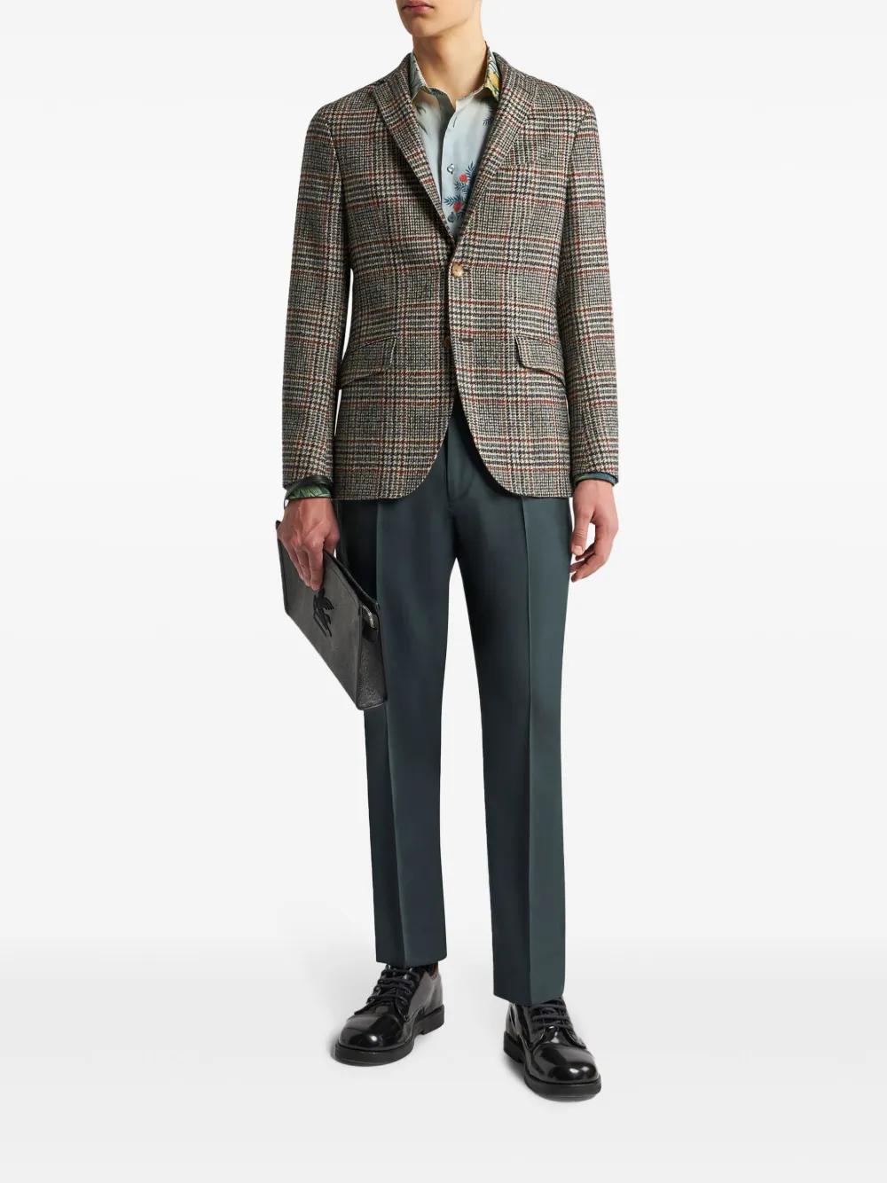 single-breasted tartan check blazer Product Image