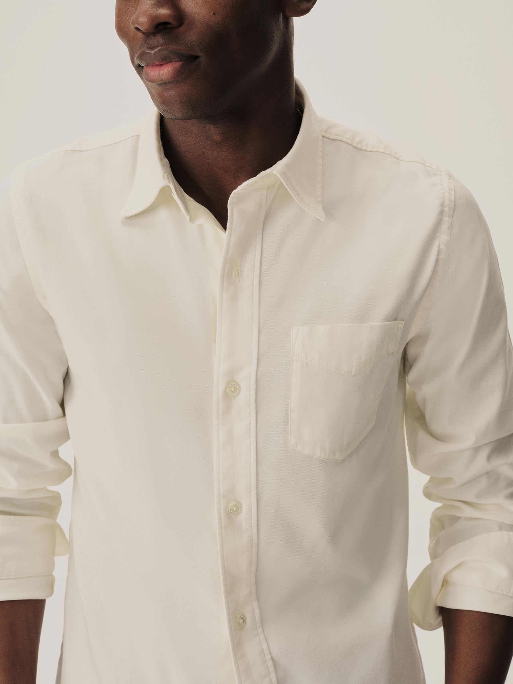 Natural Draped Twill One Pocket Shirt Product Image