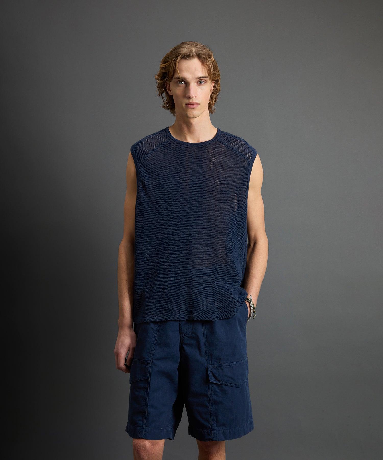 Todd Snyder X Woolrich Mesh Muscle Tank in Dream Blue Product Image