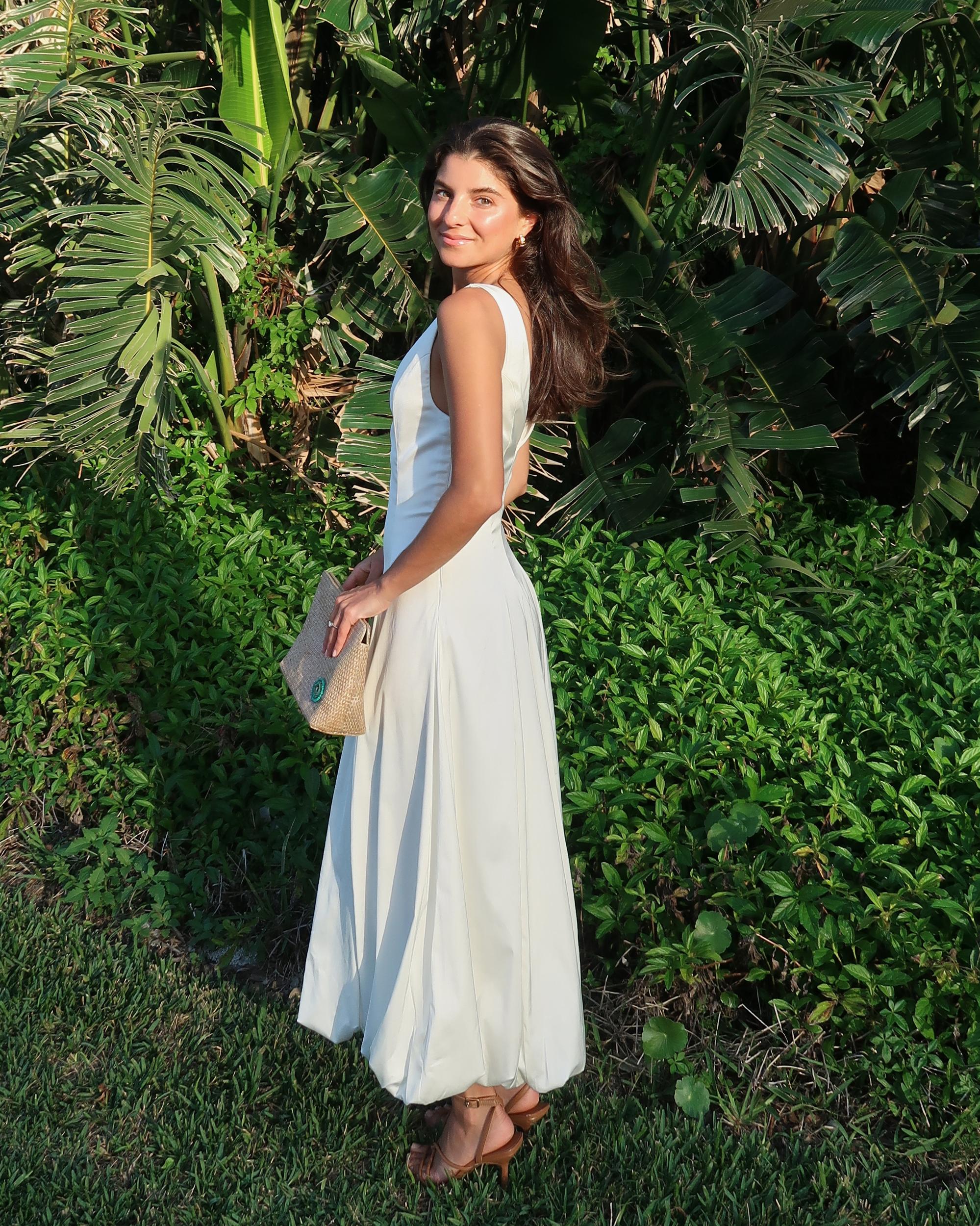 Plunge Bubble Hem Midi Dress Product Image