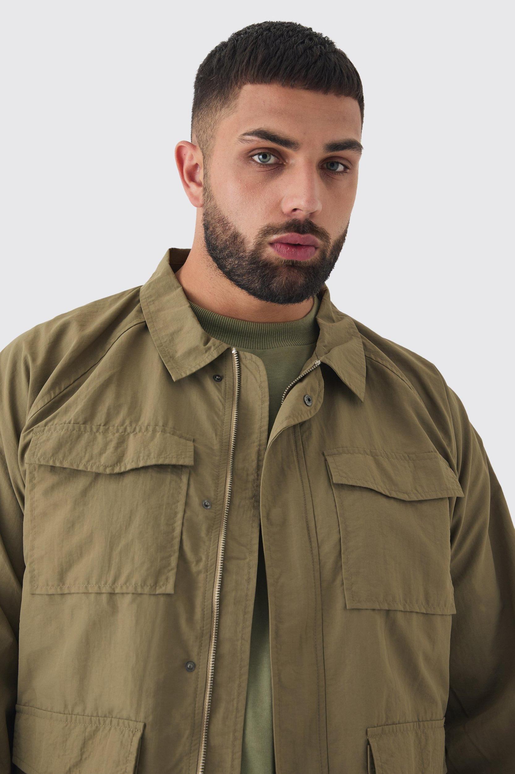 Plus Zip Up Lightweight Field Jacket | boohooMAN USA Product Image