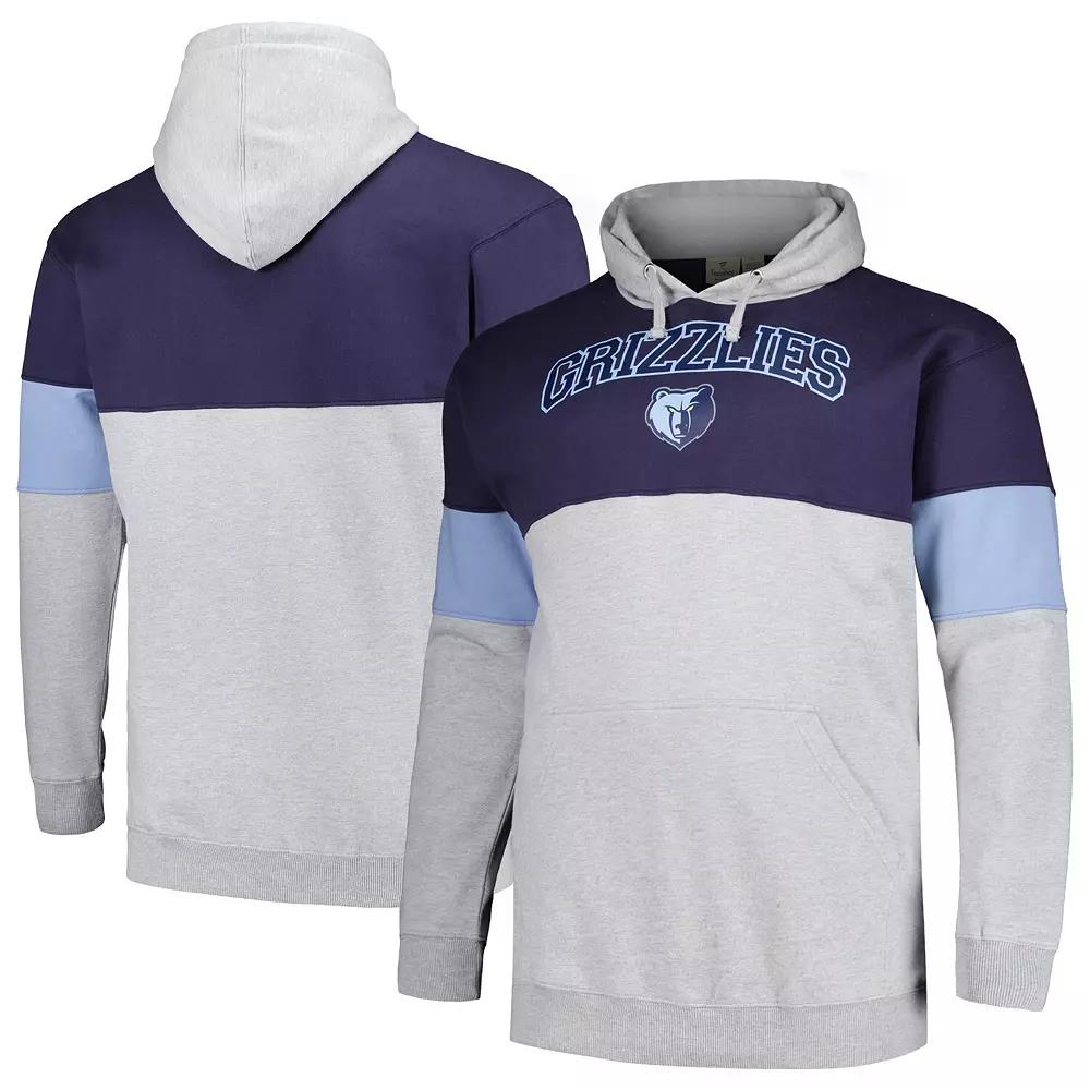 Men's Fanatics Branded Navy/Light Blue Memphis Grizzlies Big & Tall Pullover Hoodie, Size: 3XLT, Grz Blue Product Image