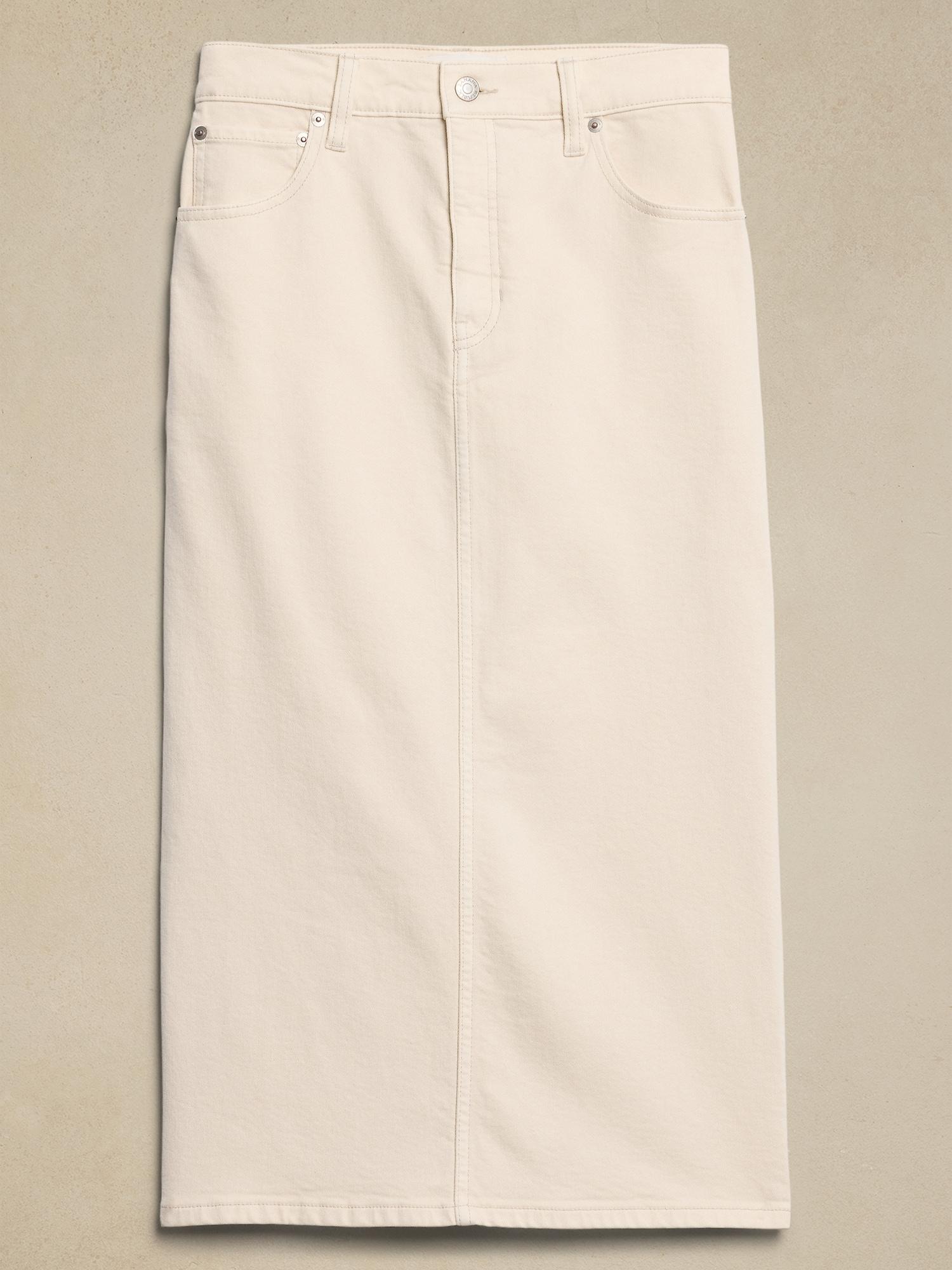 Denim Midi Pencil Skirt Product Image