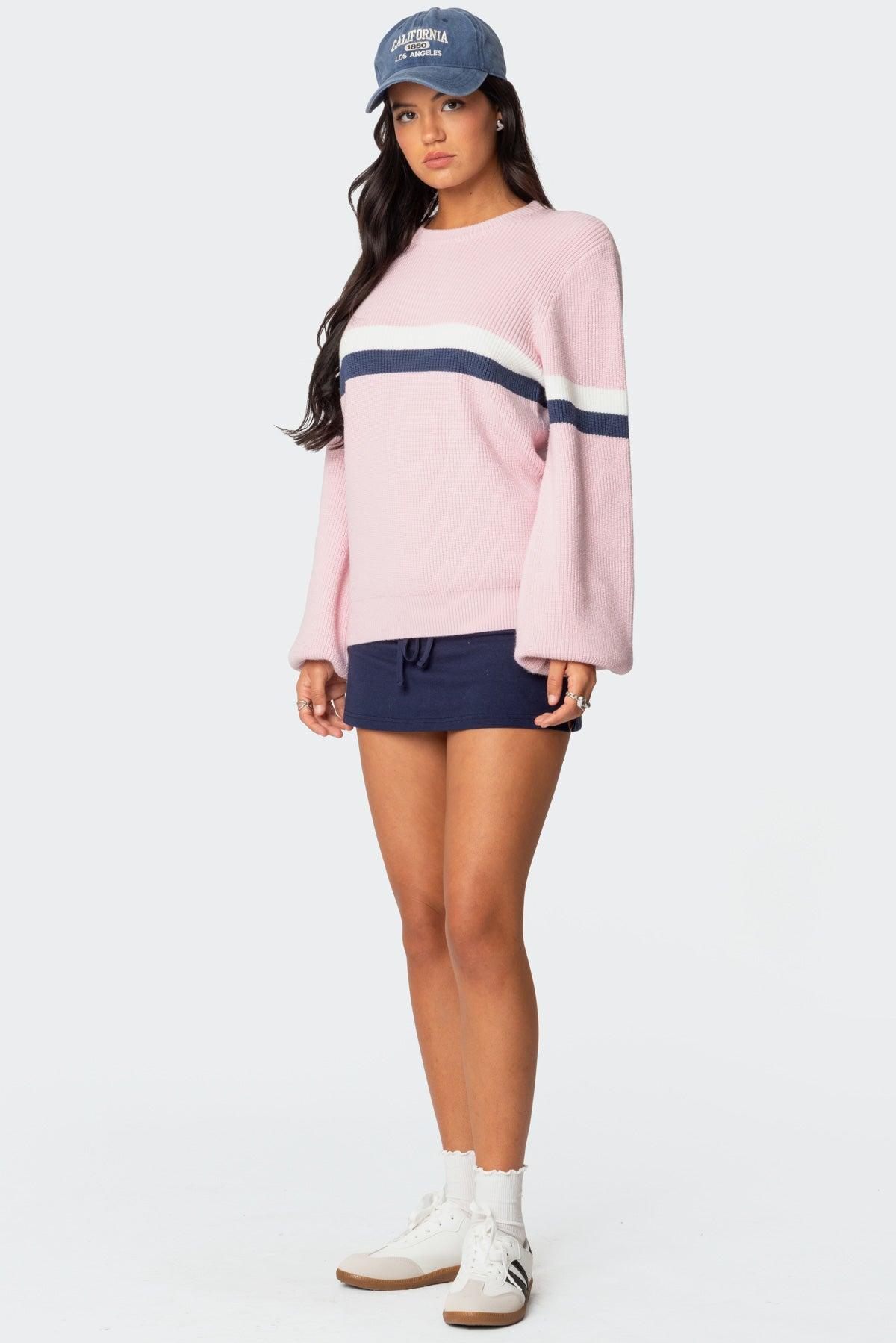 Nautical Striped Oversized Sweater Product Image