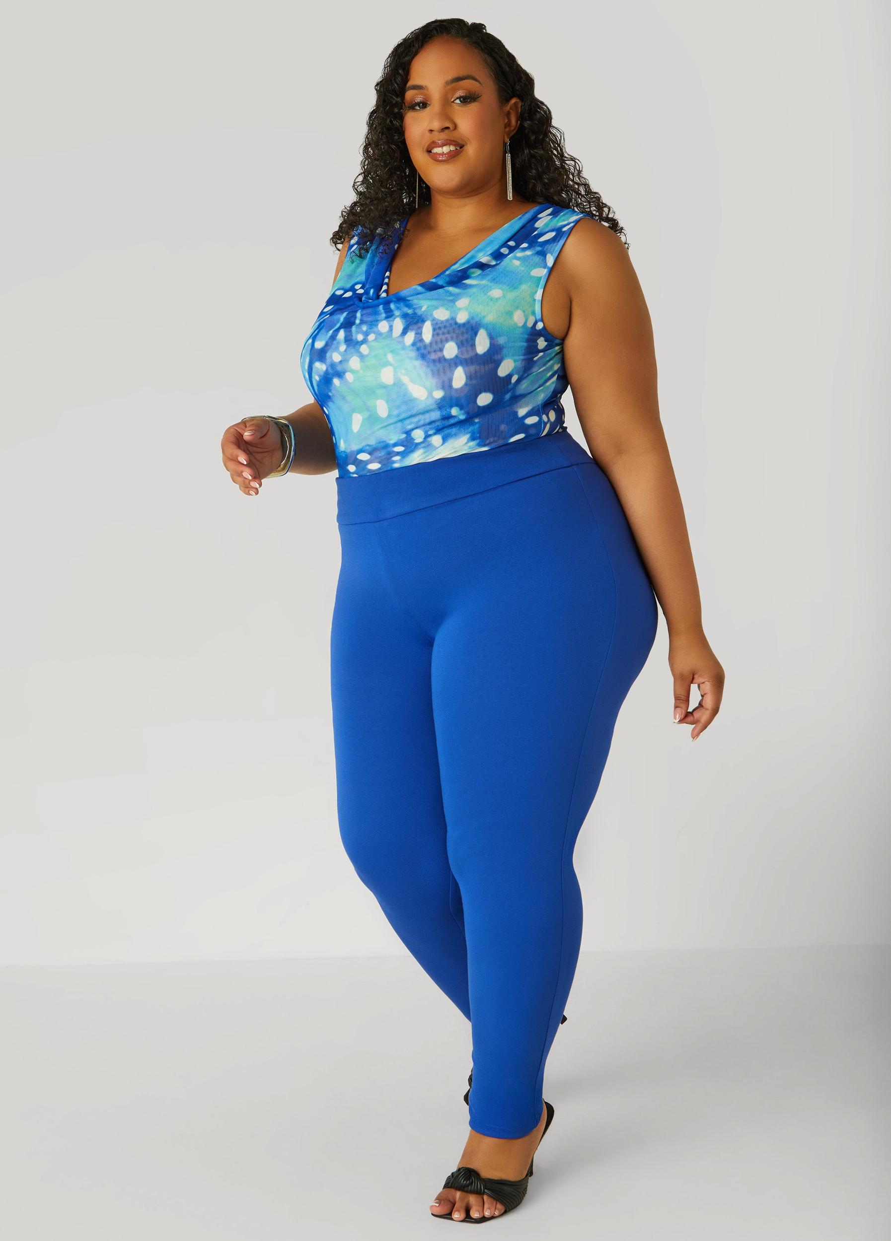 Plus Size Cowl Neck Abstract Mesh Top Ashley Stewart Product Image