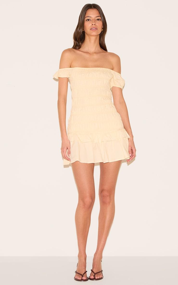 Cream Corset Detail Tie Shift Dress Product Image