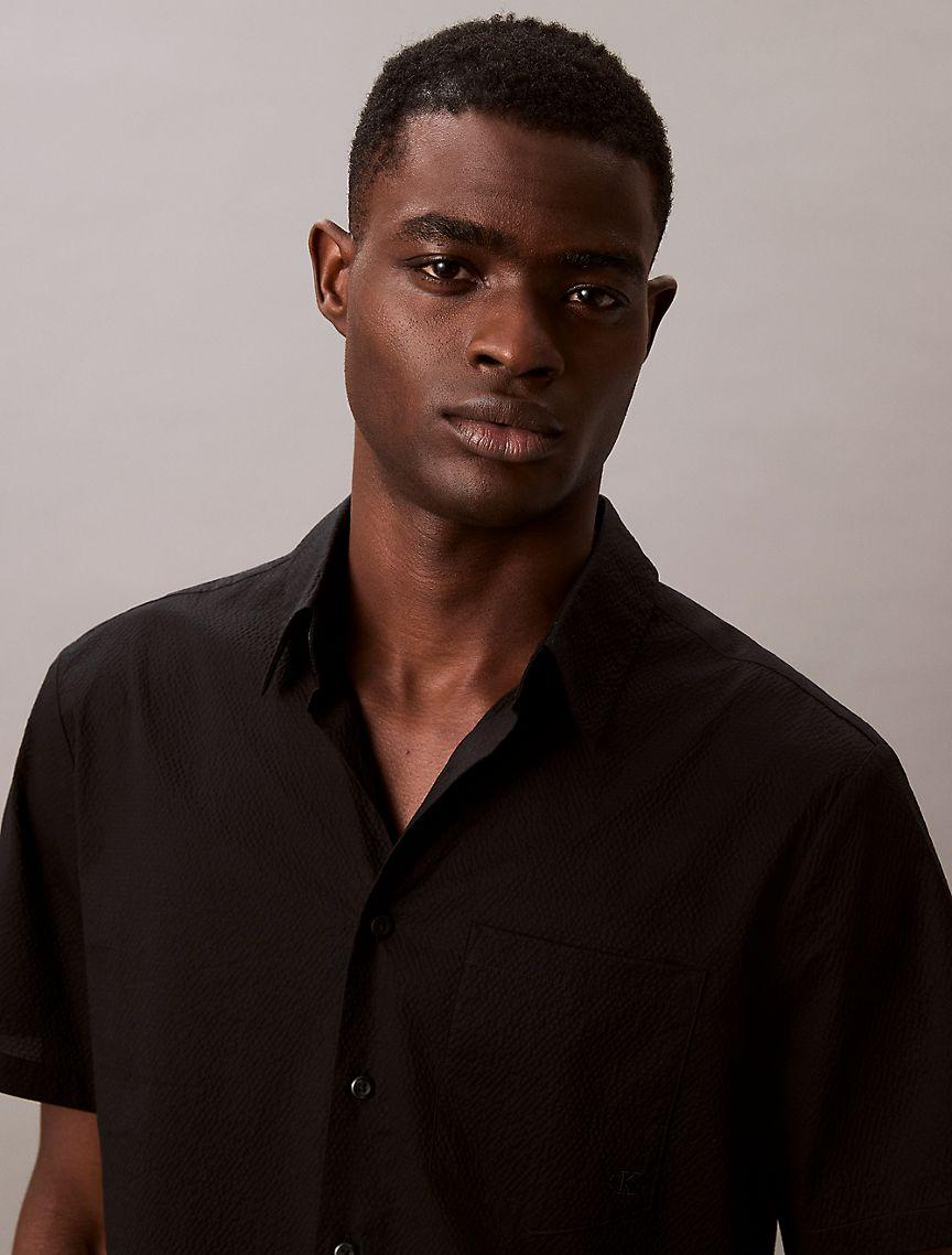 Solid Seersucker Classic Button-Down Shirt Product Image