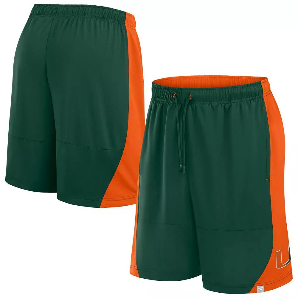 Men's Fanatics Green/Orange Miami Hurricanes Strength Unleashed Shorts, Size: XL Product Image