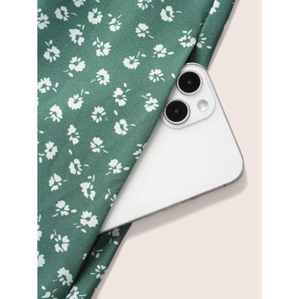 Plus Size Lapel V-Neck Midi Dress Emerald Women Elegant Tie knot Shawl collar Half Sleeve Curvy BloomChic 10/M Product Image