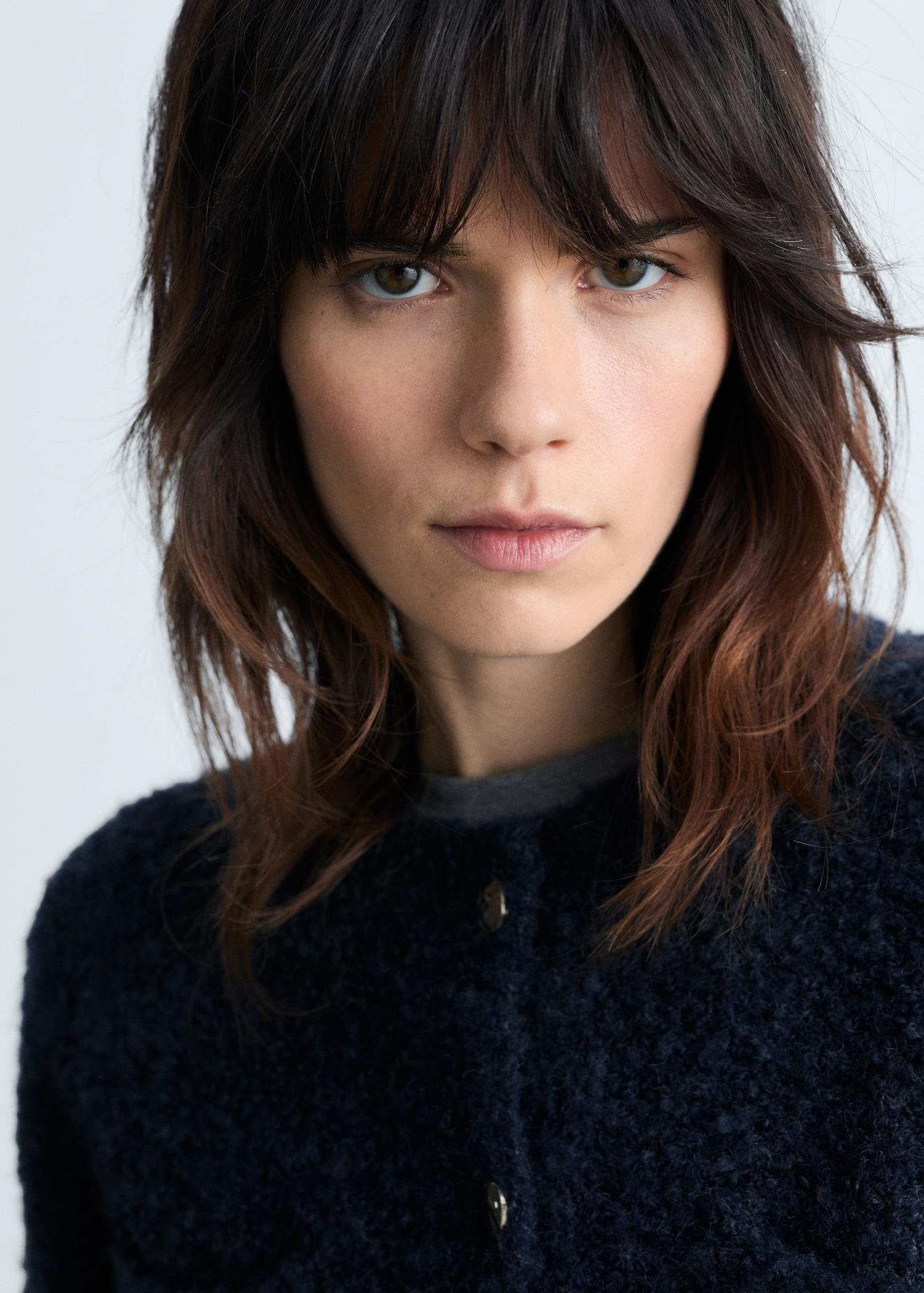 Bouclé jacket with jewel buttons - Women | MANGO USA Product Image