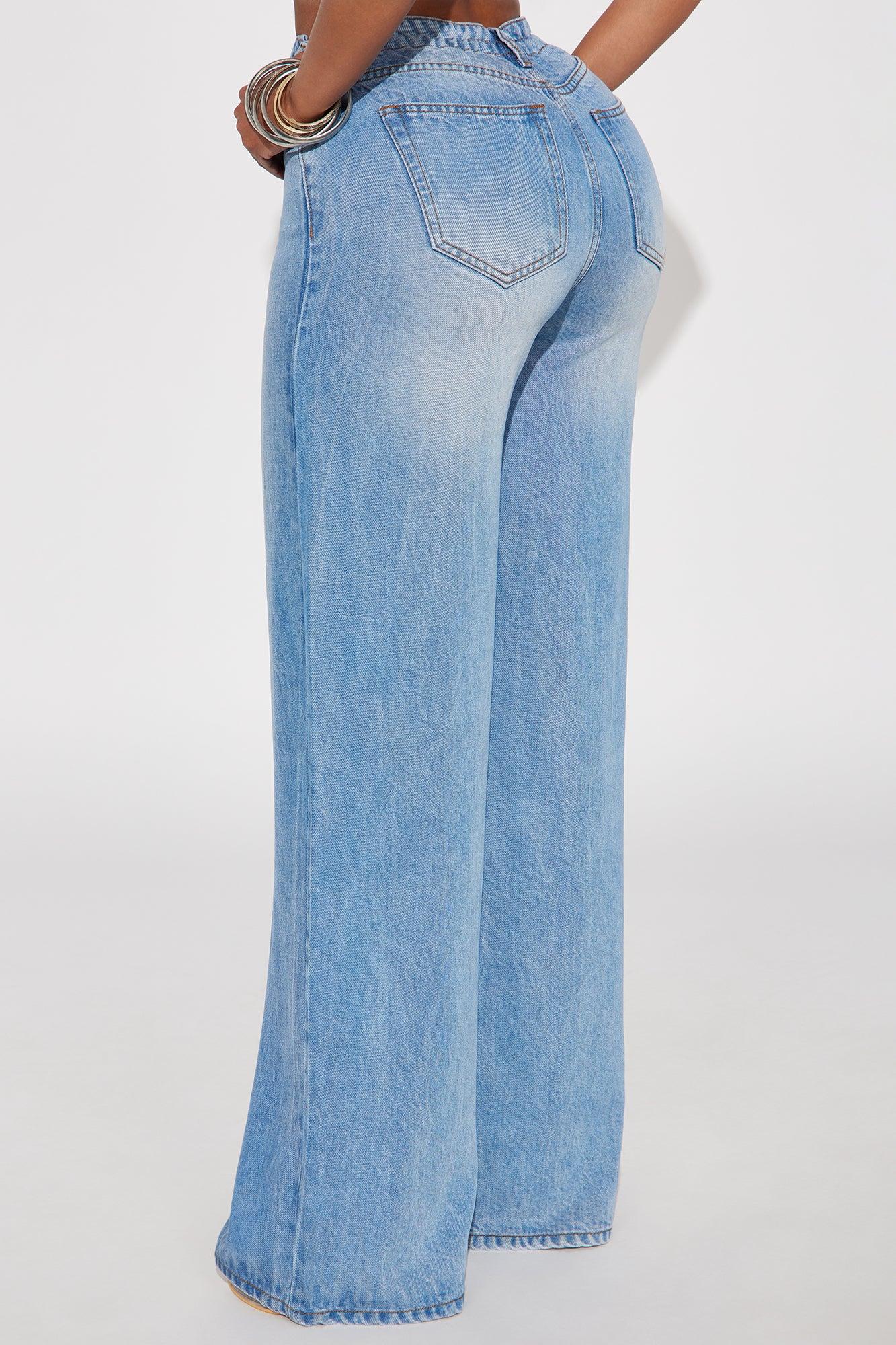 Beachfront Drapey Wide Leg Jeans - Vintage Wash Female Product Image