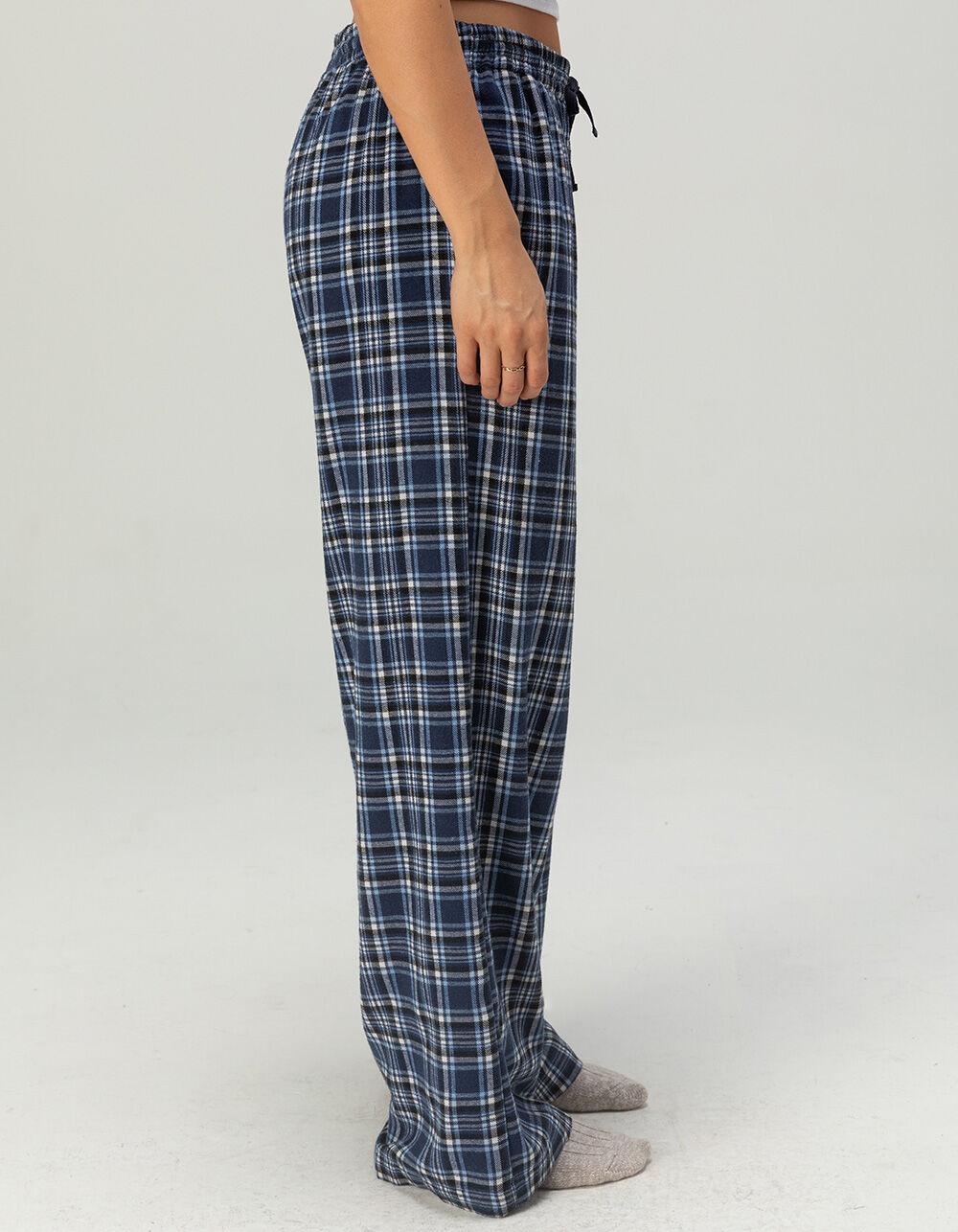 FULL TILT Plaid Flannel Womens Pajama Pants - BLUE COMBO Product Image