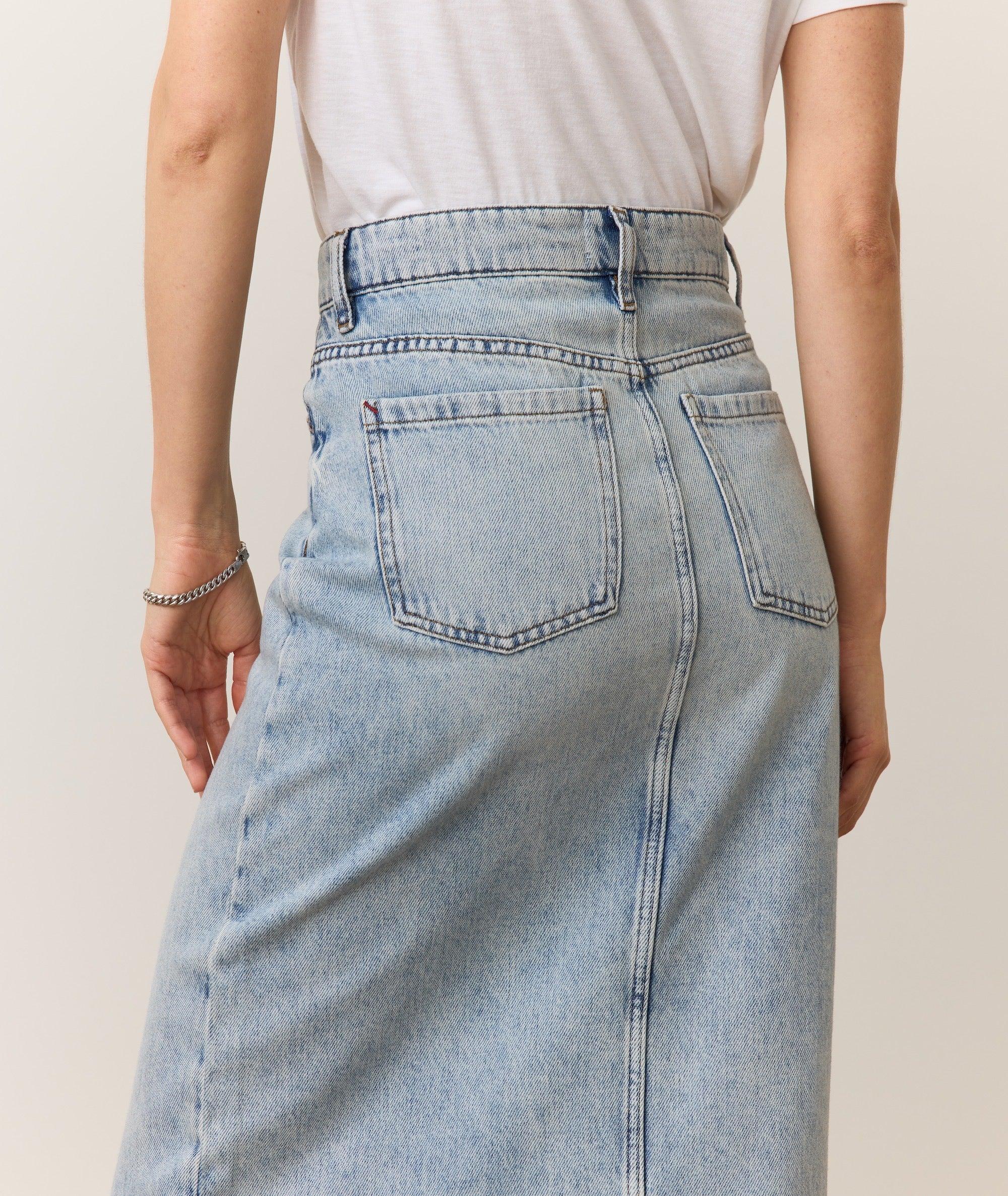 Fawn Denim Midi Skirt Product Image