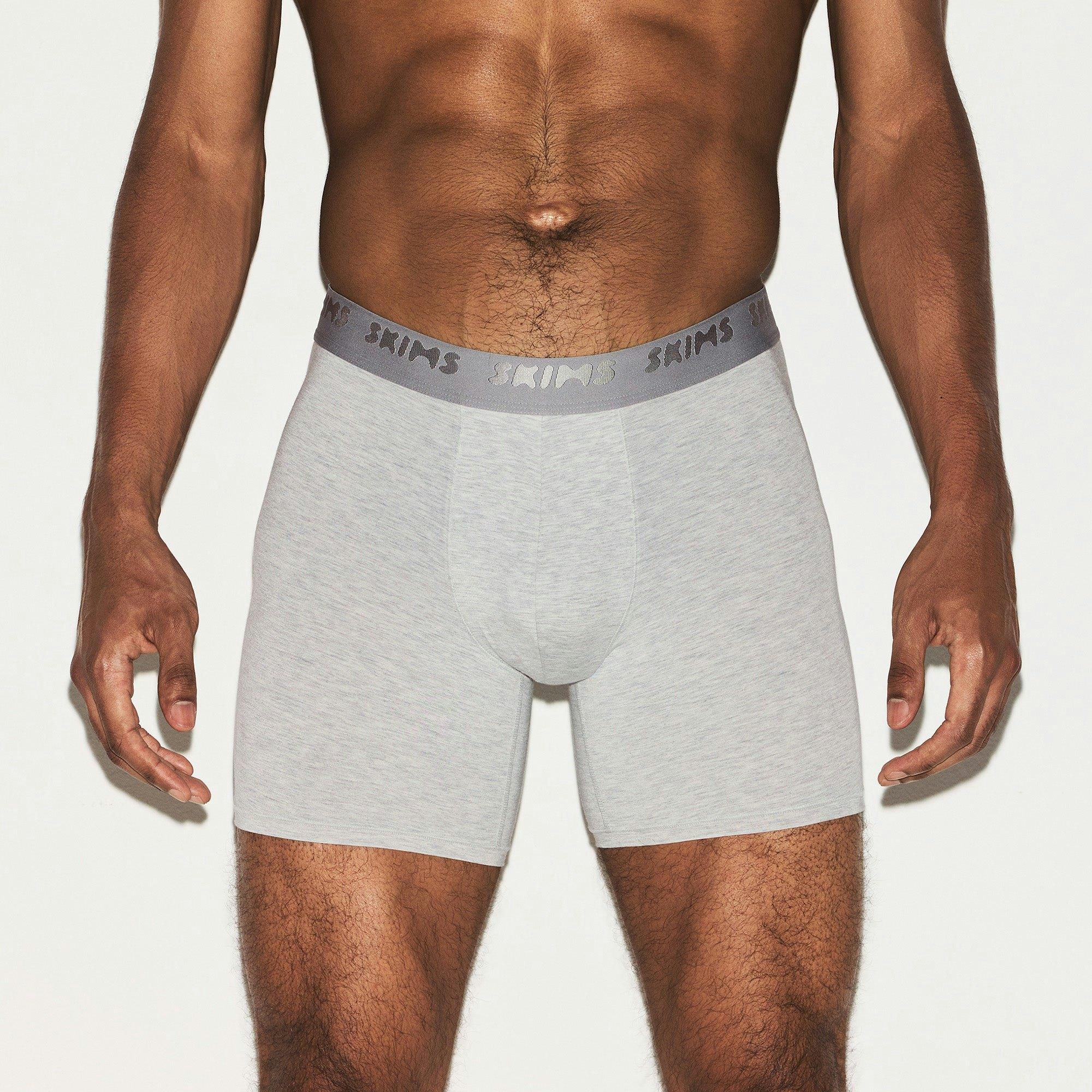 SKIMS STRETCH MENS 5" BOXER BRIEF | LIGHT HEATHER GREY Product Image
