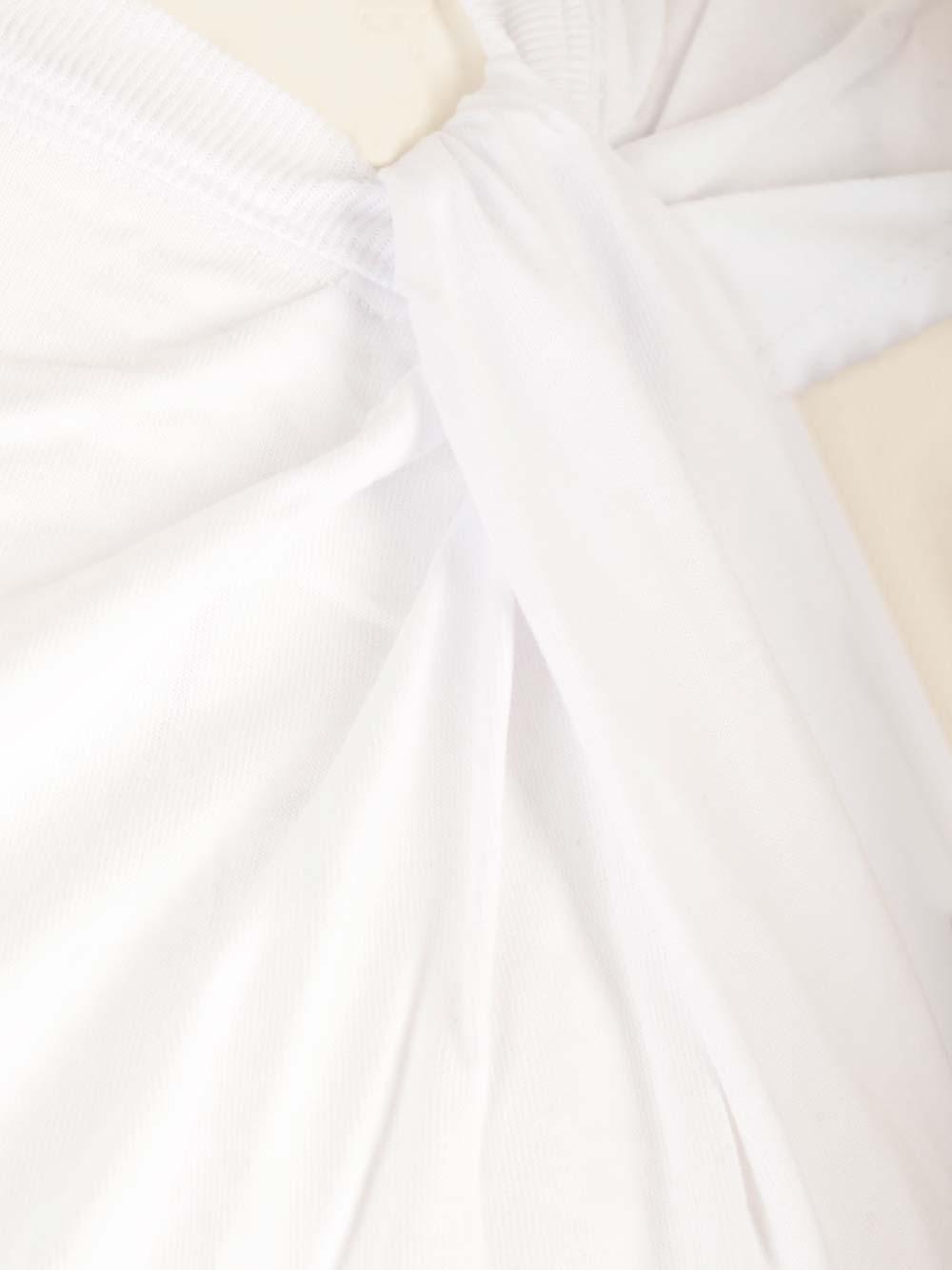 ISABEL MARANT Cap Sleeves Knot-detail Cotton Top In White Product Image